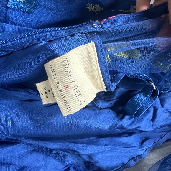 Tracey Reese for Anthropologie Embroidered Topaz Dress Size 6 - Picture 12 of 13
